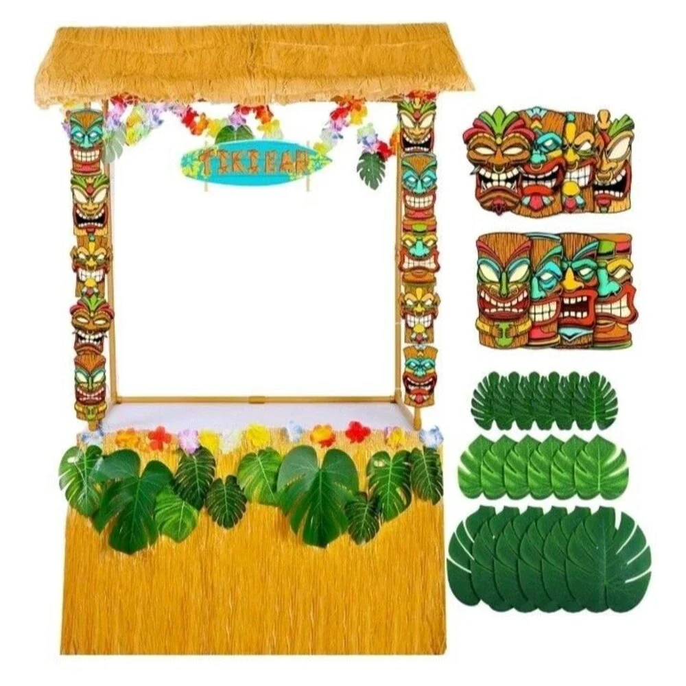 Tiki Bar Hut with Party Decorations Kit, Hut Bar, Tiki Party Decor